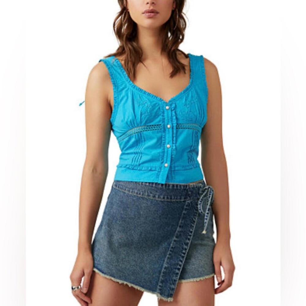 Free People Blue Tank Top